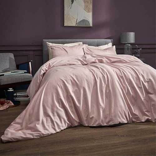 Нов Луксозен розов долен чаршаф памук сатен 400TC, за матрак до 35 см