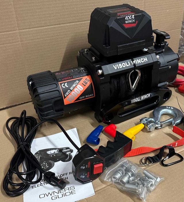 Troliu auto elctric Visoli 10000lbs/4,536kg cu cablu sintetic 12v