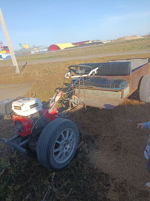 Продам мотоблок с телегой .
