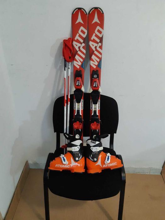 Schiuri copii ATOMIC set schiuri+clapari Atomic+bete ski