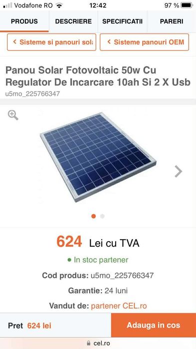 Vând panouri fotovoltaice