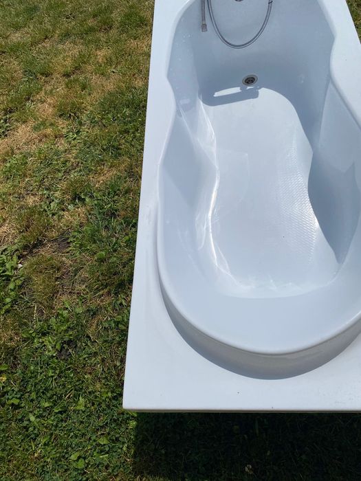 Cadă din fibră cu baterie de duș monocomandă cu termostat