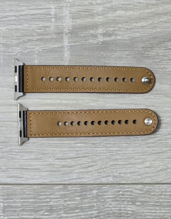 Curea piele naturală EIHAIHIS pentru Apple Watch – neagră, 38/40/41mm