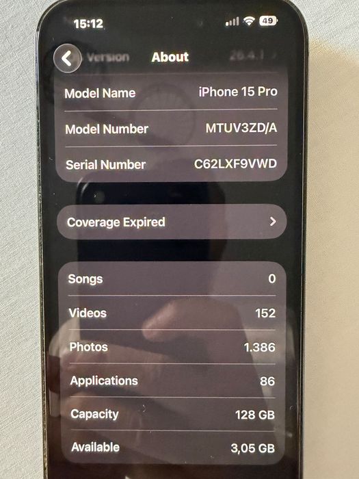 Iphone 15 pro black titanium
