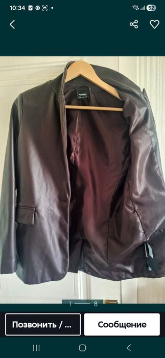 Новый кожаный Пиджак PULL&BEAR  46-48p