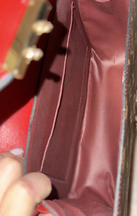 Geanta rosie cu maro