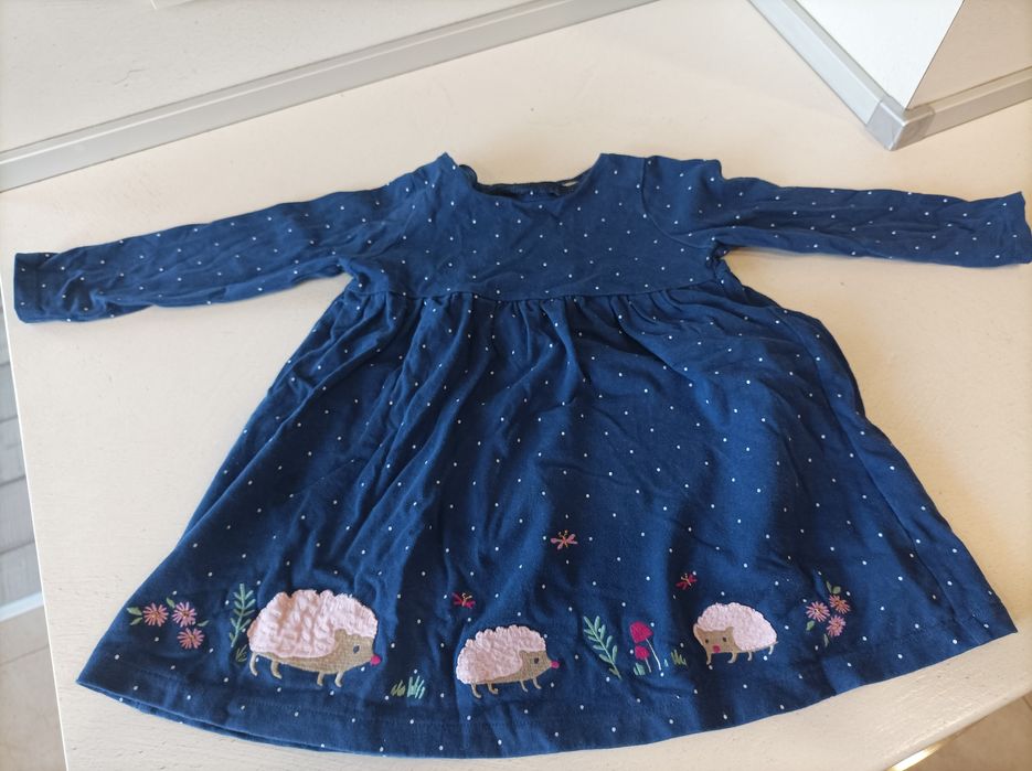 Синя рокля за момиче до 80 см JOHN LEWIS