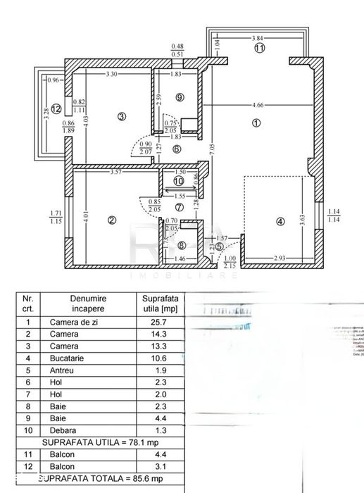 3 camere Vitan Mall, parcare, an 1989, metrou, 85 mp