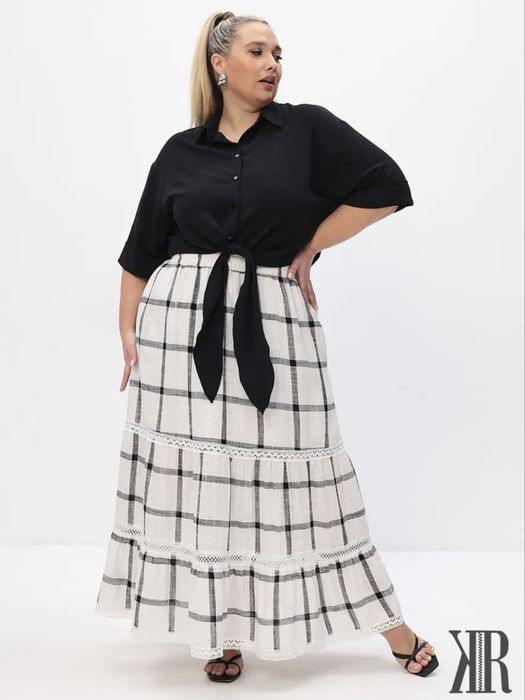 Юбка лен с подкладом