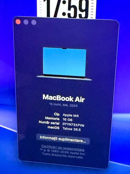 MacBook Air 15" M4 (2025) | 16GB RAM | 256GB SSD | 100% Baterie