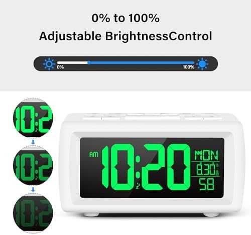 Дигитален Радио Часовник с Аларма Голям Дисплей 7 Цвята Ярък LED Екран