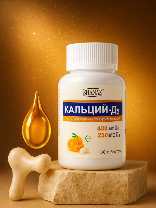 Кальций-Д3 жевательные таблетки со вкусом апельсина № 50