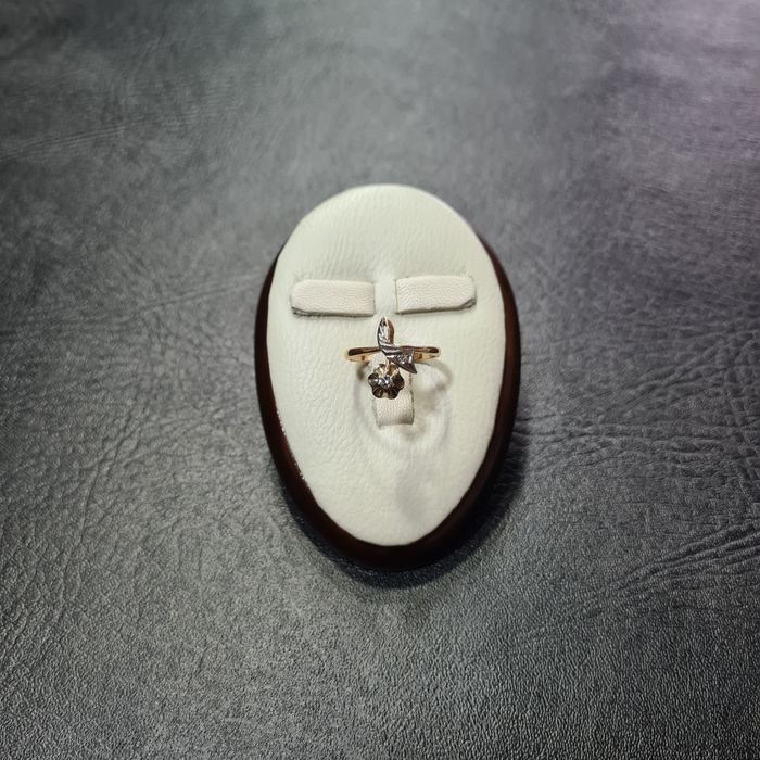 Кольцо Золотое с Бриллиантами Розочка СССР