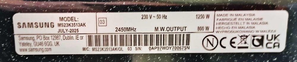 Микровълнова Samsung MS23K3513AK