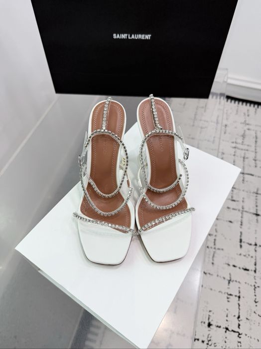 Pantofi Amina Muaddi piele naturala pe comanda