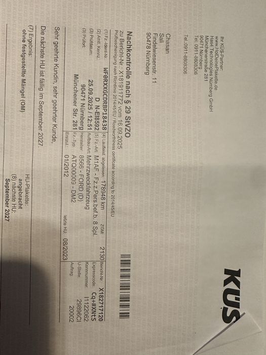 Ford Kuga Titanium 2012 4X4 181000 Km