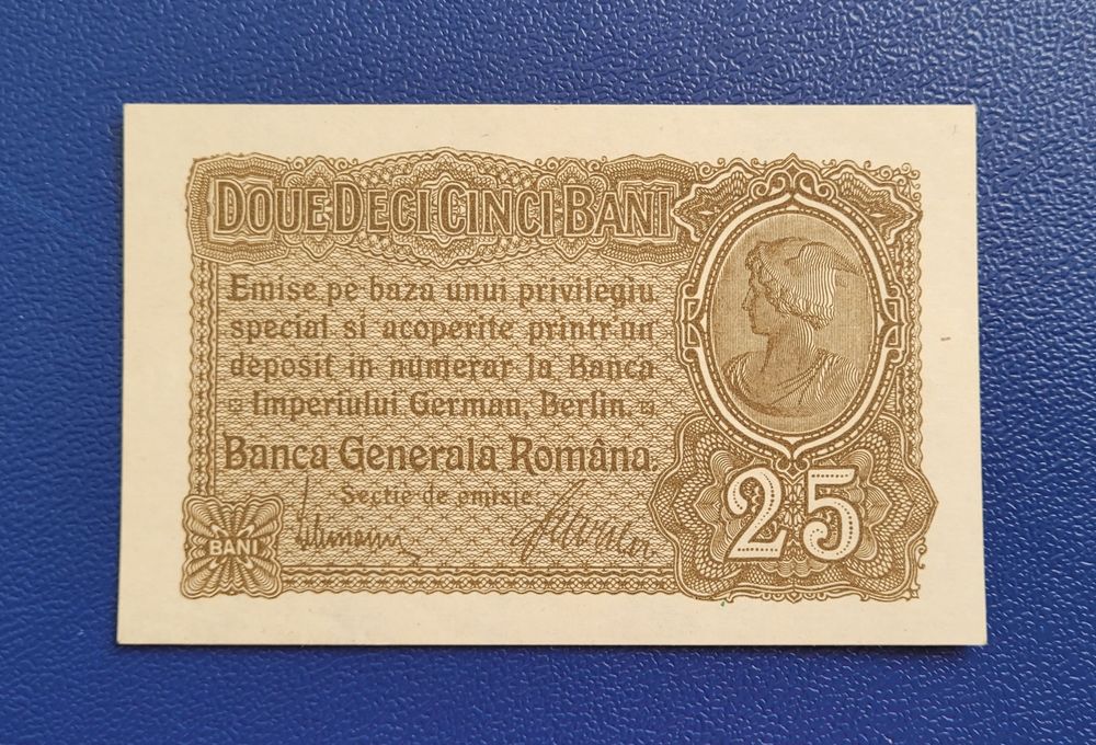 Bancnota 25/50 bani 1917 BGR  bani vechi
