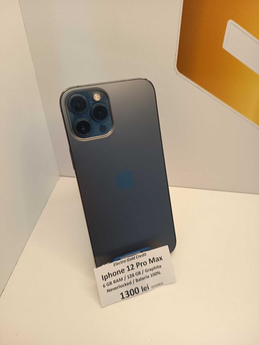 Iphone 12 Pro Max 128GB Neverlocked/Graphite/Bateria 100% ID10463