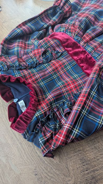 Карирана рокля с дълъг ръкав 104 р-р.