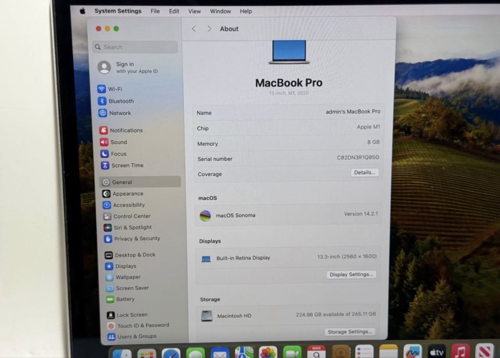 Macbook pro 2020 m1