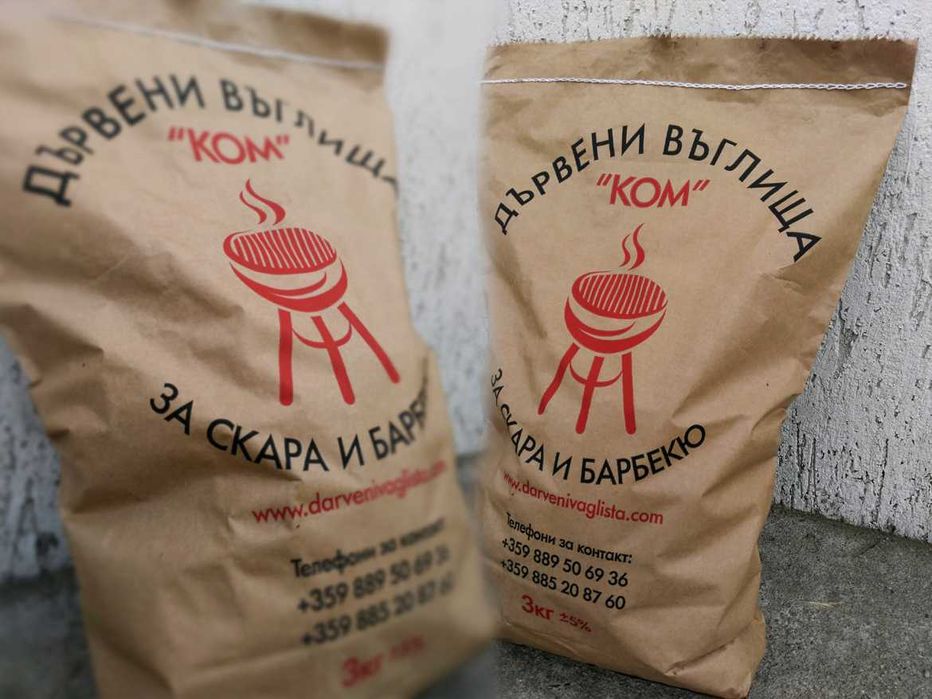 Дървени въглища за скара и барбекю KOM
