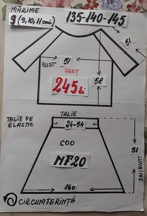 Costum popular pentru copii marimile 9 si 10 (9-10-11-12-13 ani)