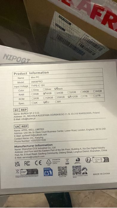 Mini Pc Nipogi Am06Pro ryzen 7 7730U 16gb 512gb nou sigilat