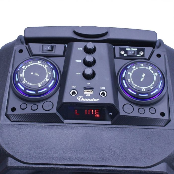Караоке тонколона Thunder THS-B1201BTW; Bluetooth, FM радио, USB, SD c