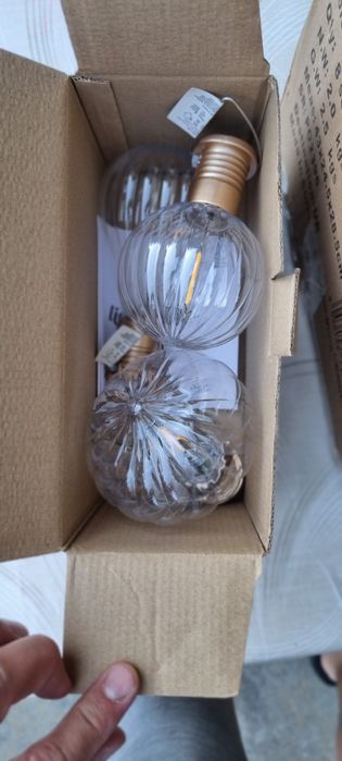 Комплект от 3 топли бели висящи соларни лампи