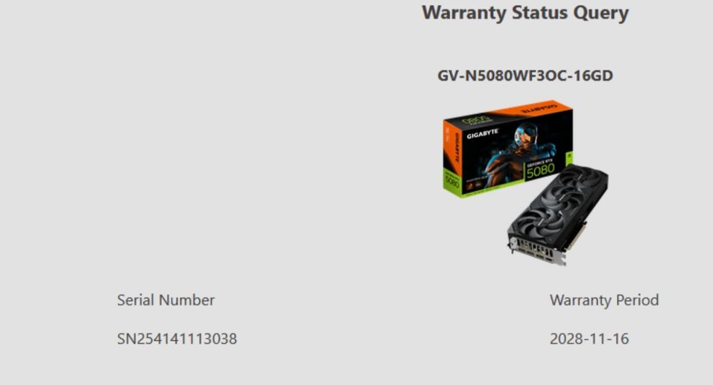 GIGABYTE GeForce RTX 5080 Windforce OC SFF 16GB