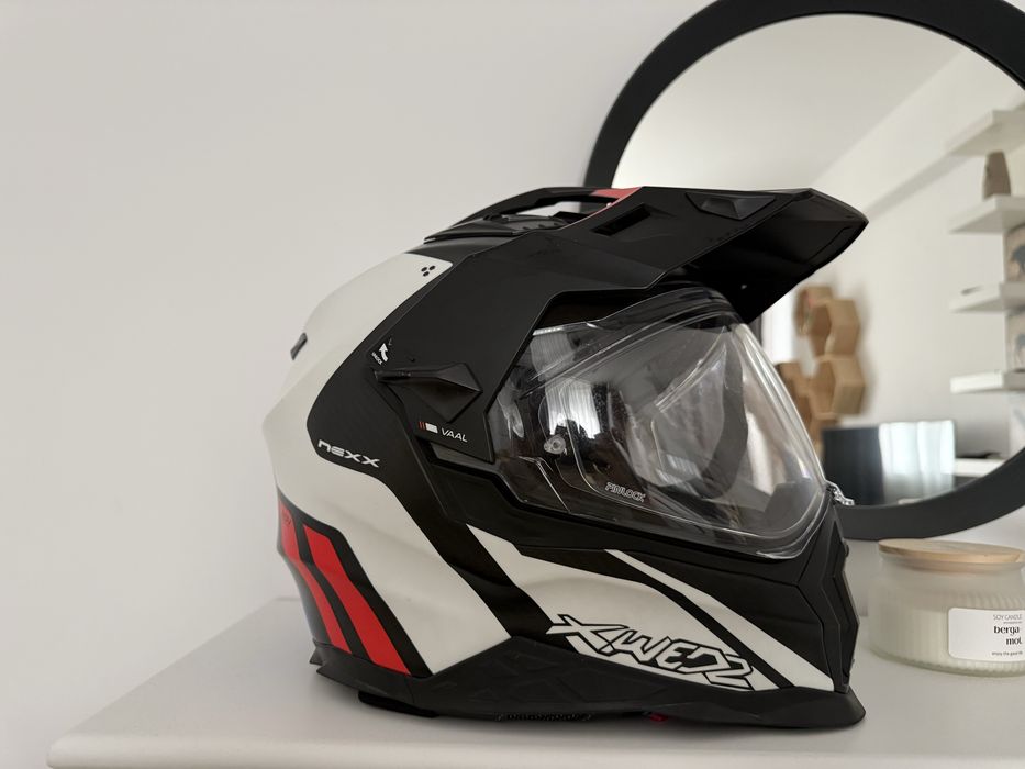 Casca moto Nexx X.wed2 carbon VAAL alb/rosu