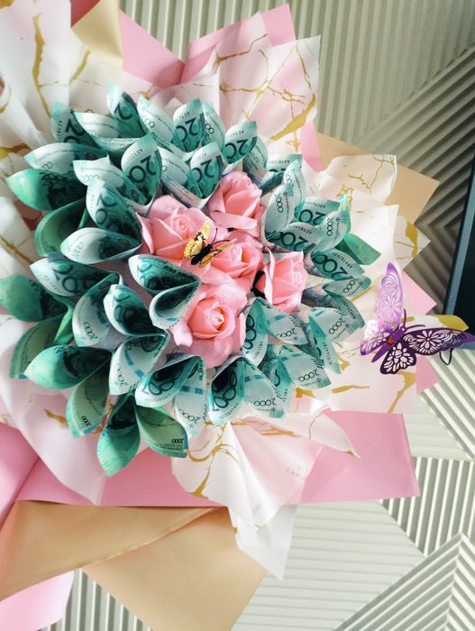 Денежный букет ручная работа