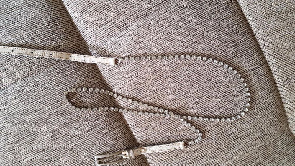 Ефектен колан с камъни цирконии, 94-101см и  дамска гривна Zable