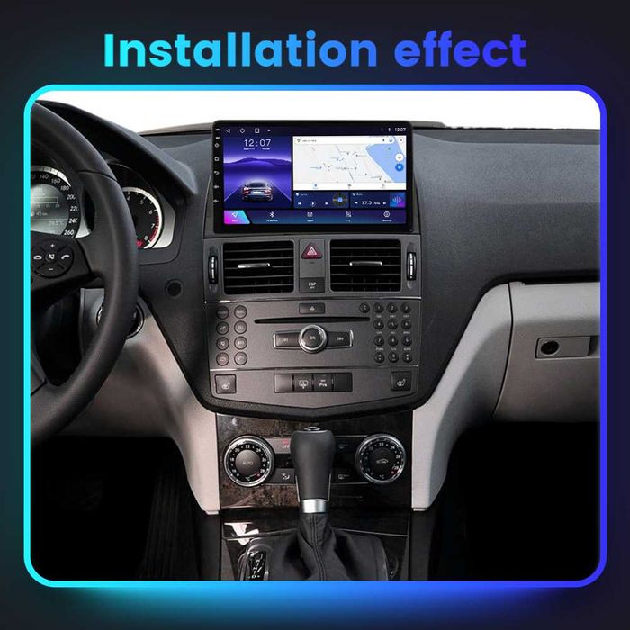 Navigatie Android 14 Mercedes C Class 2007- 2014 1/8 Gb CarPlay CAMERA