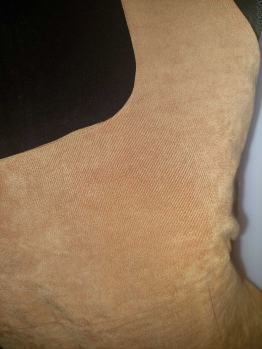 Rochie sarafan maro stil piele caprioara