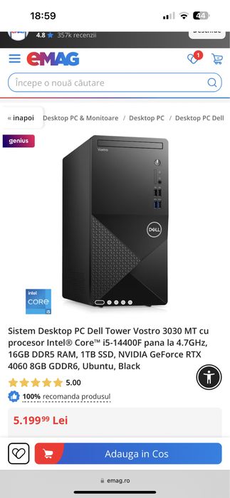 Pc RTX 4060, i5-14400F, 16 Gb Ram DDR5, 1TB SSD Windows 11