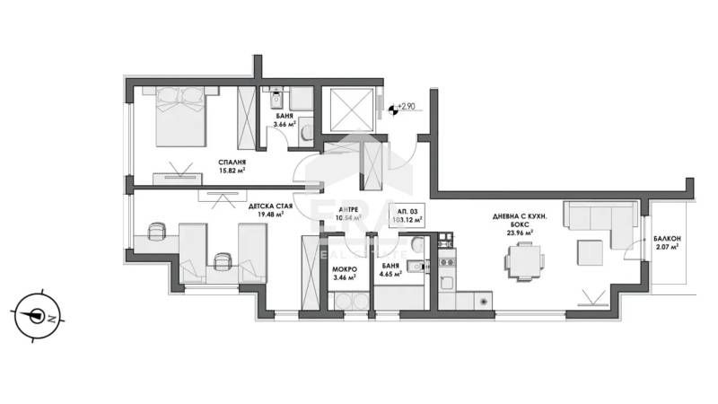 Продава се Тристаен апартамент в София, м-т Гърдова глава - 123 кв.м за 1759 €/кв.м - Снимка #6