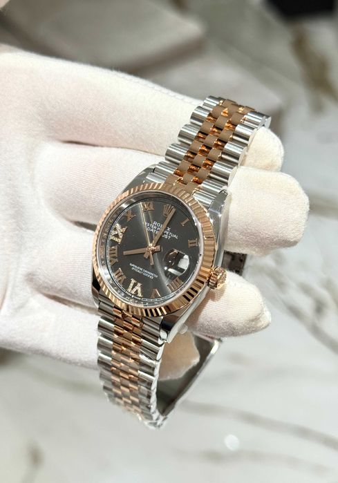 rolex datejust 36mm двуцветно сиво