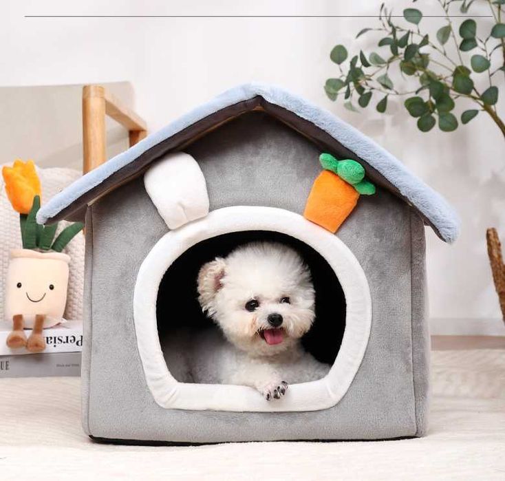 Нова сгъваема плюшена Кучешка къща * Котешка къщичка