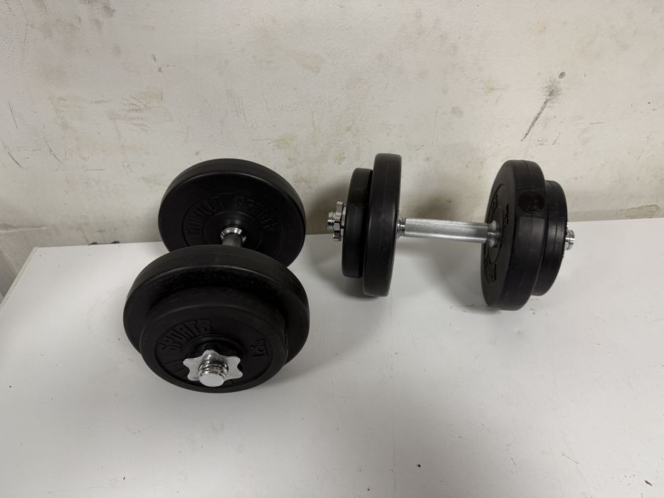Gantere reglabile set 20 kg. Noi, 10 kg+10 kg=20 kg pret Promo 150 lei
