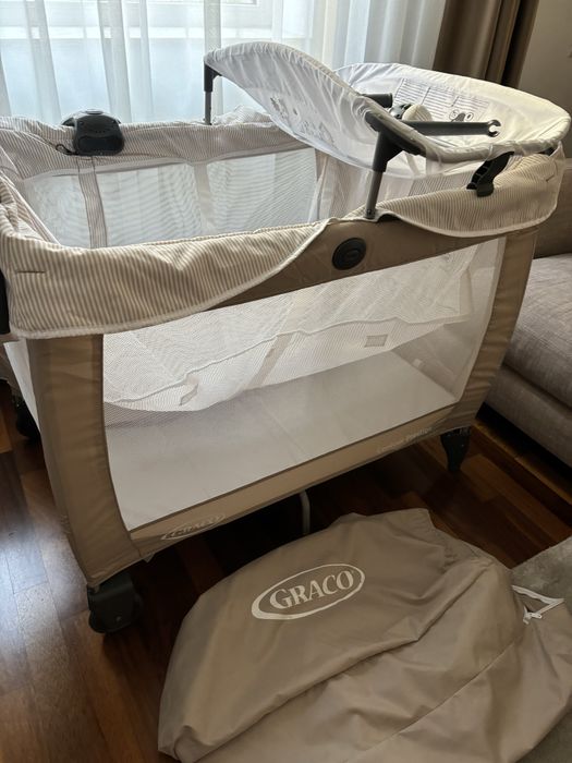 Patut Graco Contour Electra Bej. Cadou saltea din bambus