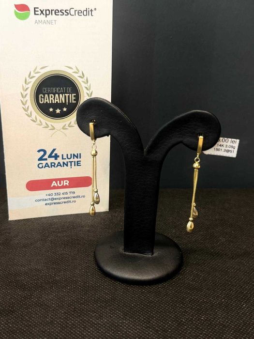 (AG51) Cercei aur 14k 3.09g b1501.2 - Garantie 2 ani!