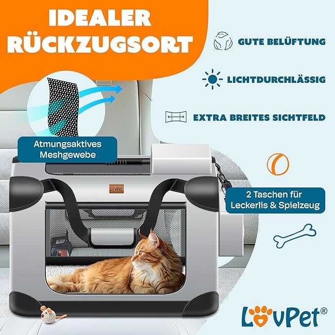 Lovpet® Транспортна чанта за кучета,  M: 60 x 42 x 42 cm