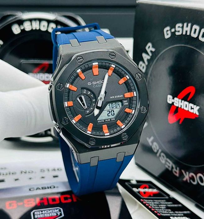 Ceas Sport Barbati Casio G shock Royal Casioak ga2100 orange Blue edition ,Nou, Garantie 2 ani