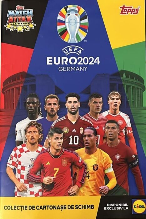 Album sau set UEFA EURO 2024 Lidl, pliculete, carti j