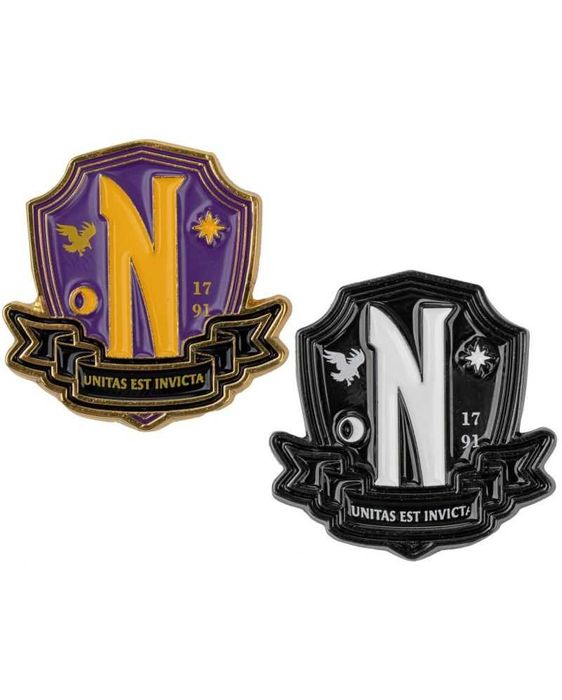 2 бр значки Wednesday - Nevermore Academy