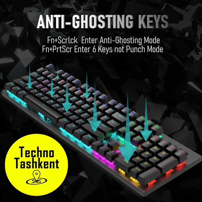 Механическая игровая Клавиатура HP GK100F с RGB подсветкой (Garantiya)