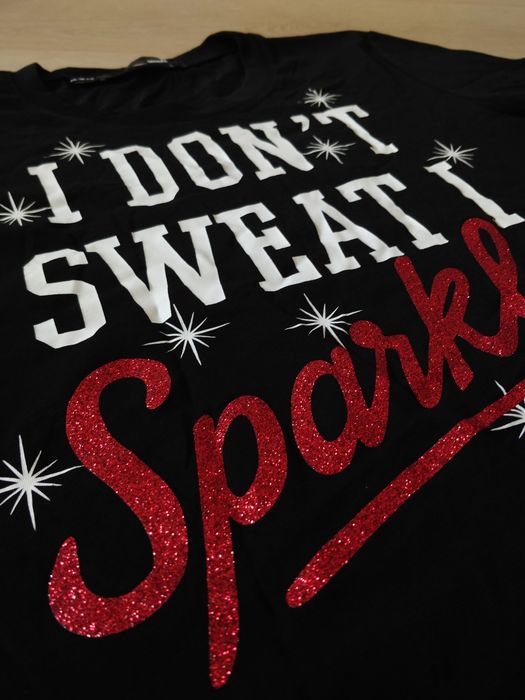 Love Moschino I DON'T SWEAT I Sparkle 38 (S/M) size Дамска тениска