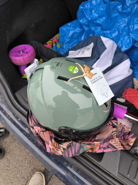 Детска ски каска H-KID 550, тъмнозелена