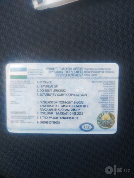 Hunday i20  2013 yil holati alo darajada
